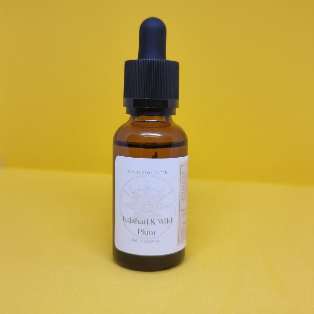 Kalahari & Wild Plum Hair Oil for damaged or dry hair - Inanna's Daughter Shampoo & Conditioner Bars