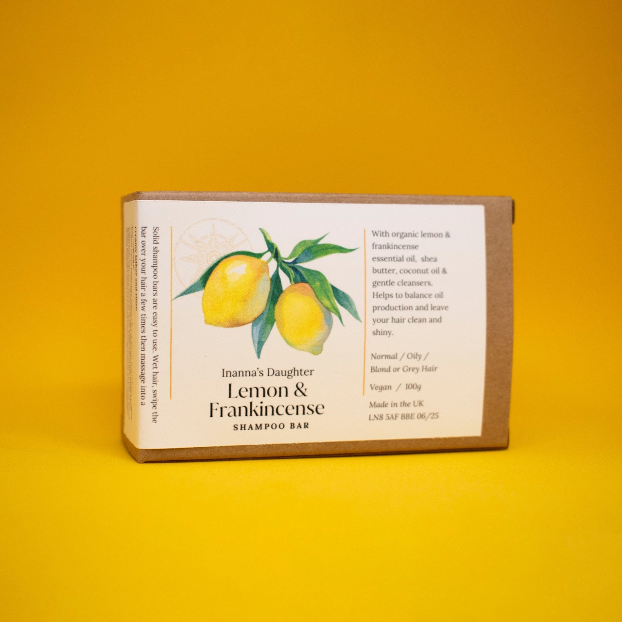 Lemon and Frankincense Shampoo Bar - Inanna's Daughter Shampoo & Conditioner Bars